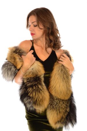 KOŽEŠINOVÁ ŠÁLA STŘÍBRNÁ LIŠKA "ANDEX"