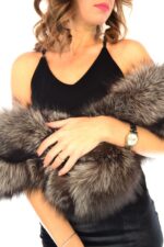 KOŽEŠINOVÁ ŠÁLA STŘÍBRNÁ LIŠKA "ANDEX"