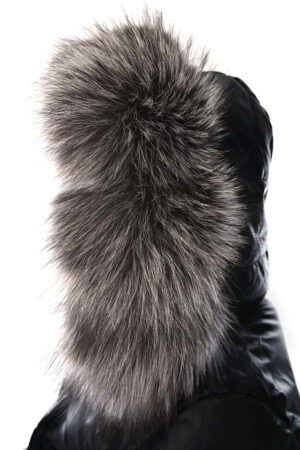 KOŽEŠINOVÝ LEM NA KAPUCI STŘÍBRNÁ LIŠKA "ANDEX"