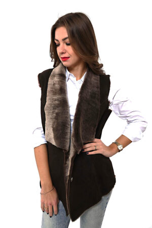 DÁMSKÁ KOŽEŠINOVÁ VESTA/PRÁVÁ KŮŽE/KOŽENÁ VESTA, OVČÍ KOŽEŠINA