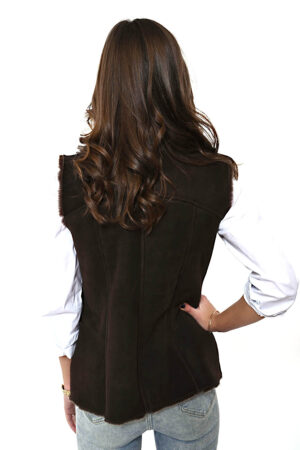 DÁMSKÁ KOŽEŠINOVÁ VESTA/PRÁVÁ KŮŽE/KOŽENÁ VESTA, OVČÍ KOŽEŠINA