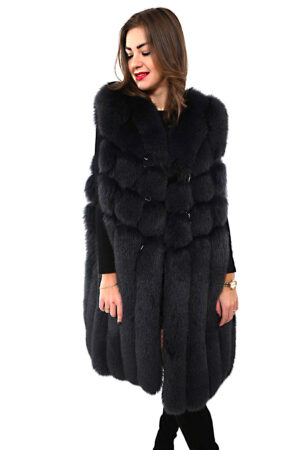 DÁMSKÁ KOŽEŠINOVÁ VESTA/PRÁVÁ KOŽEŠINA/KOŽEŠINOVÁ VESTA, POLÁRNÍ LIŠKA